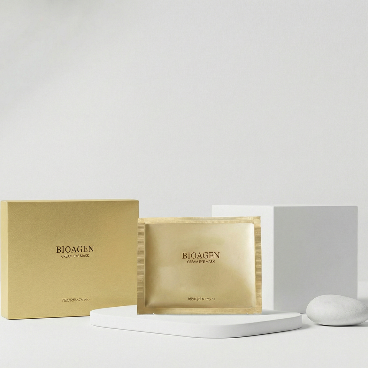 BIOAGEN CREAM EYE MASK クリームアイマスクの外箱と個包装