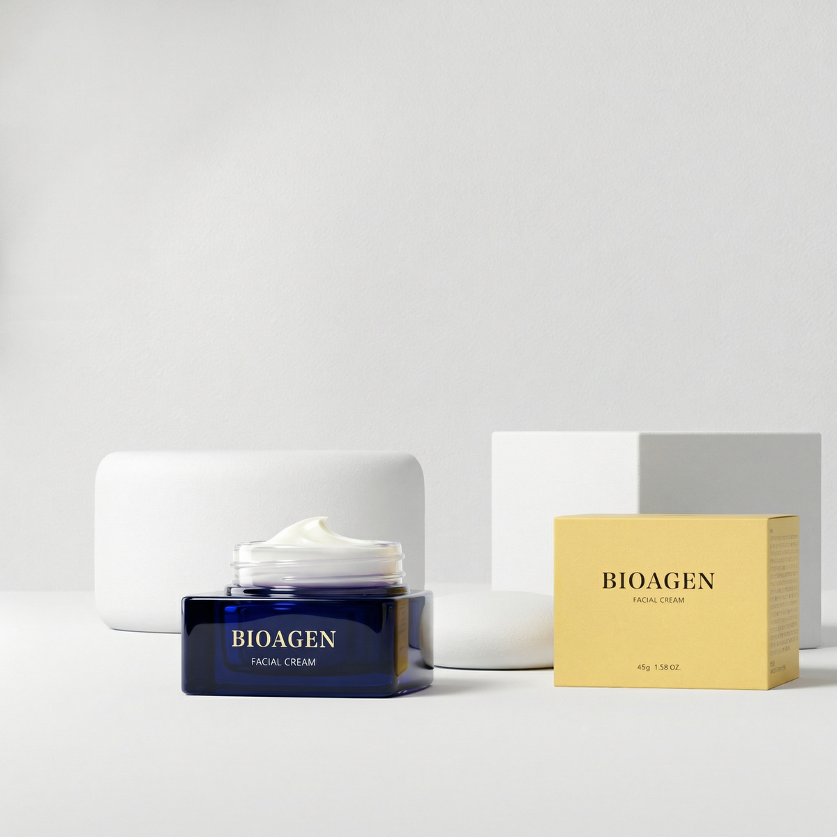 BIOAGEN FACIAL CREAM フェイシャルクリームのジャーと外箱