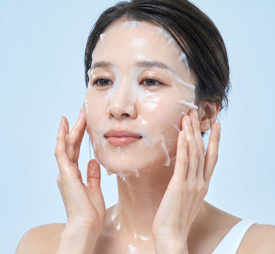 肌にやさしく密着するミルク由来シート