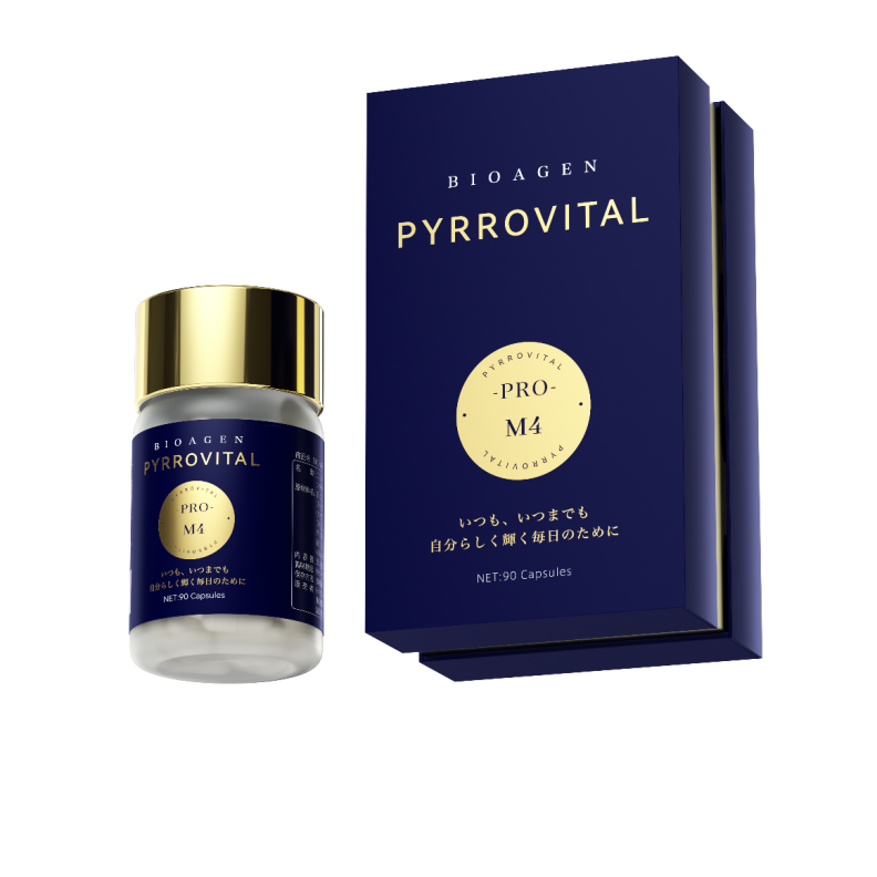 PYRROVITAL PRO M4 ピローバイタルプロM4のボトルと外箱（正面）