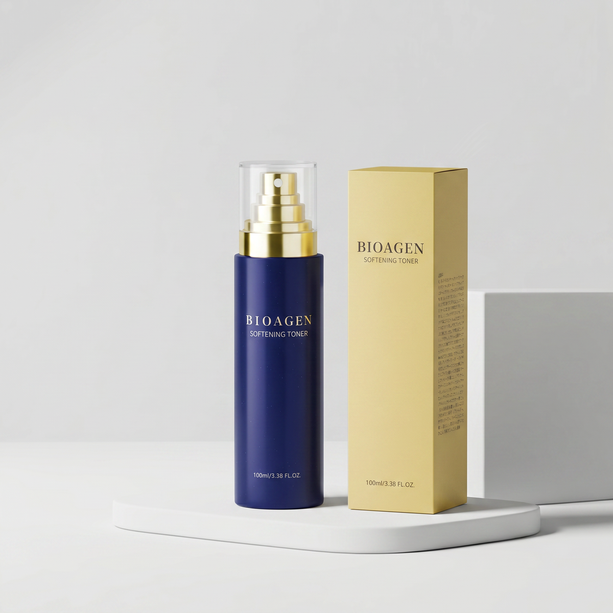 BIOAGEN SOFTENING TONER ソフニングトナー（化粧水）のボトルと外箱